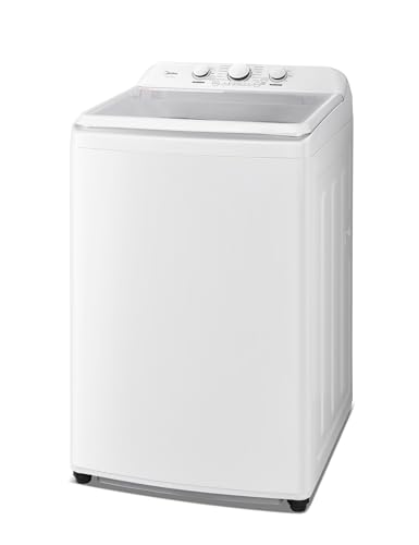 Midea Mltw37A1Bww Agitator Machine, Auto Top Load Sensing Washer, 12 Washing Cycles, Dial Control Panel, 3.7 Cu.ft, White