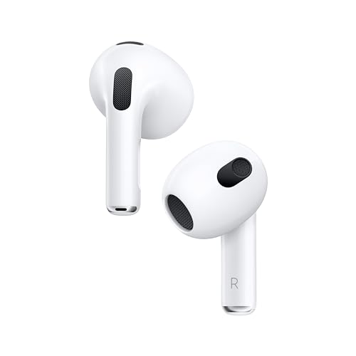 Apple Airpods (3Rd Generation) Wireless Ear Buds, Bluetooth Headphones, Personalized Spatial Audio, Sweat And Water Resistant, Lightning Charging Case Included, Up To 30 Hours Of Battery Life