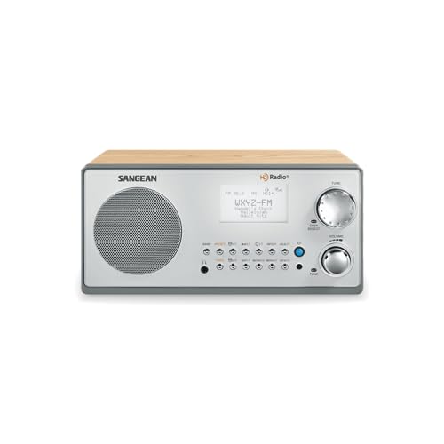 Sangean Hdr-18 Hd Radio/Fm-Stereo/Am Wooden Cabinet Table Top Radio Silver