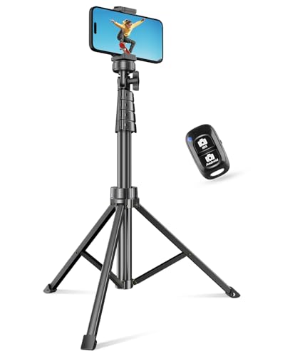 Sensyne 62' Phone Tripod &Amp; Selfie Stick, Extendable Cell Phone Tripod Stand With Wireless Remote And Phone Holder, Compatible With Iphone Android Phone, Camera