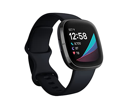 Fitbit Sense Advanced Smartwatch With Tools For Heart Health, Stress Management &Amp; Skin Temperature Trends, Carbon/Graphite, One Size (S &Amp; L Bands Included)