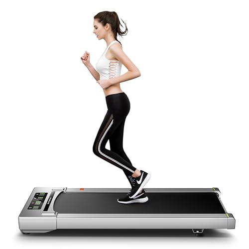 Rhythm Fun Walking Pad, Treadmill Under Desk With Wide Belt 2.5Hp Portable Walking Treadmill Under Desk For Home And Office, Installation-Free Standing Desk Treadmill With Remote Control (Silver-Gray)