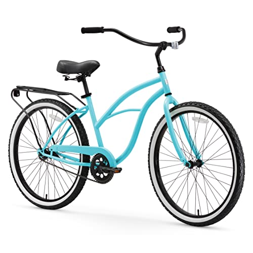 Sixthreezero Around The Block Women'S Beach Cruiser Bike, Hybrid Bicycle With Rear Rack