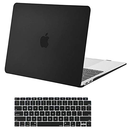 Mosiso Compatible With Macbook Air 13 Inch Case 2022 2021 2020 2019 2018 Release A2337 M1 A2179 A1932 Touch Id, Plastic Hard Shell Case &Amp; Keyboard Cover For Macbook Air 13.3 Inch Case, Black