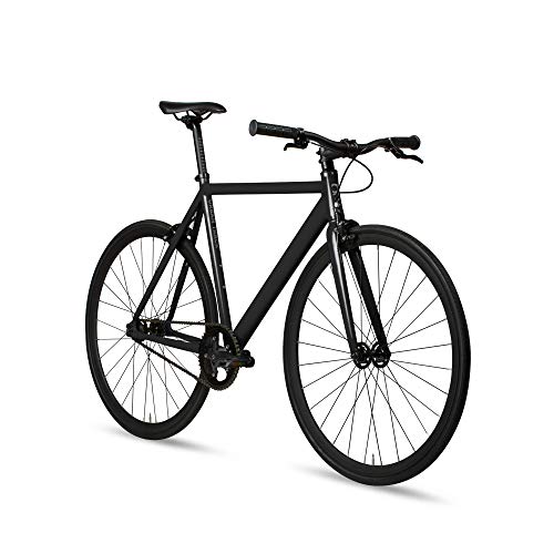 6Ku Aluminum Fixed Gear Single-Speed Fixie Urban Track Bike, Shadow Blacke, 58Cm/L, Large
