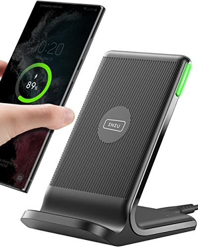 Iniu Wireless Charger, 15W Fast Qi-Certified Wireless Charging Station With Sleep-Friendly Adaptive Light Compatible With Iphone 16 15 14 13 Pro Xs 8 Plus Samsung Galaxy S23 S22 S21 Note 20 Google Etc