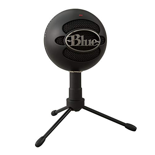 Blue Snowball Ice Usb Microphone For Pc, Mac, Gaming, Recording, Streaming, Podcasting, With Cardioid Condenser Mic Capsule, Adjustable Desktop Stand And Usb Cable, Plug 'N Play - Black