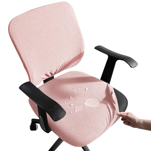 Forcheer Office Chair Cover Piink Water Resistant Stretch Jacquard Elastic Covers 2 Piece For Desk Computer Chair Slipcover Stretchable