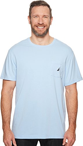 Nautica Men'S Solid Crew Neck Short Sleeve Pocket T-Shirt, Noon Blue, Large