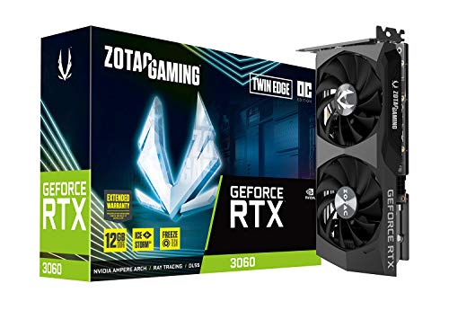 Zotac Gaming Geforce Rtx 3060 Twin Edge Oc 12Gb Gddr6 192-Bit 15 Gbps Pcie 4.0 Graphics Card, Icestorm 2.0 Cooling, Active Fan Control, Freeze Fan Stop Zt-A30600H-10M