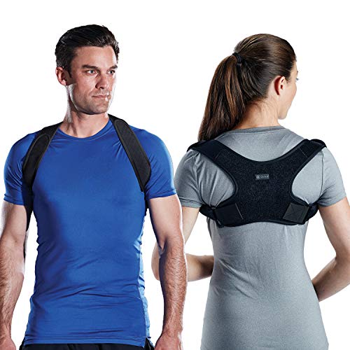 Gaiam Restore Posture Corrector For Women &Amp; Men - Neoprene Back Straightener Adjustable Straps Compact Brace Support For Clavicle, Neck, Shoulder, Invisible Pain Relief
