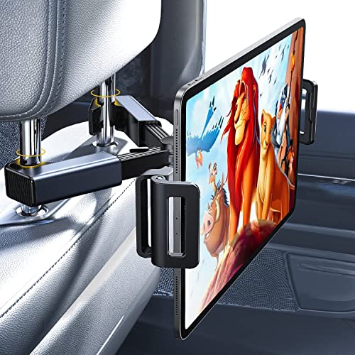 Lisen Tablet Ipad Holder For Car Mount Headrest Must Have, Ipad Car Holder Back Seat Travel Accessories Long Road Trip Essentials For Kids Adults Fits All 4.7-12.9' Devices &Amp; Headrest Rod