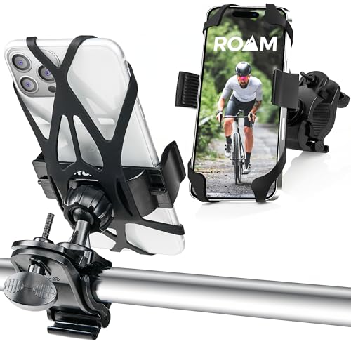 Roam Bike Phone Mount - Motorcycle Phone Mount- 360° Rotation With Universal Handlebar Fit For Bikes, Motorcycles, Scooters, Strollers - Mount Compatible W/All Iphone &Amp; Android Phones 4.5' To 6.7'
