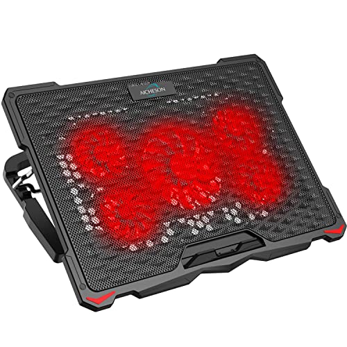 Aicheson Laptop Cooling Pad For 17.3' Notebook, Red 5 Fans