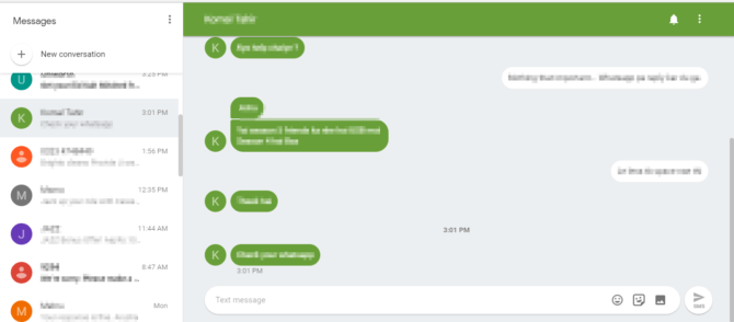 web android messages