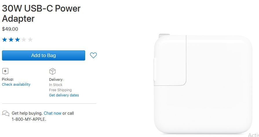 30W Usb Power Adapter Apple