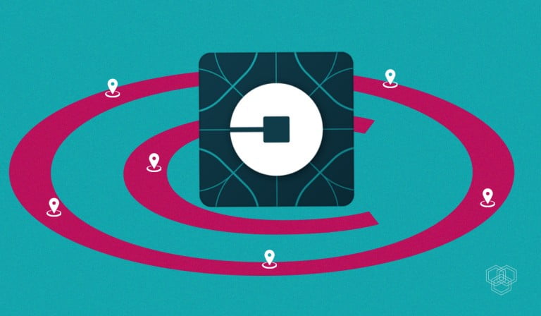 illustration with uber logo
