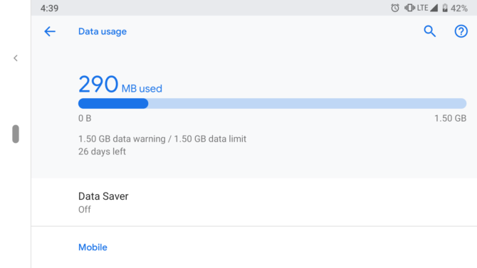 Screenshot of data usage on Android Pie by abdugeek, android hacks no root