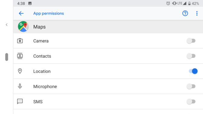 Screenshot Of Google Maps App Permissions By Abdugeek, Android Tricks No Root
