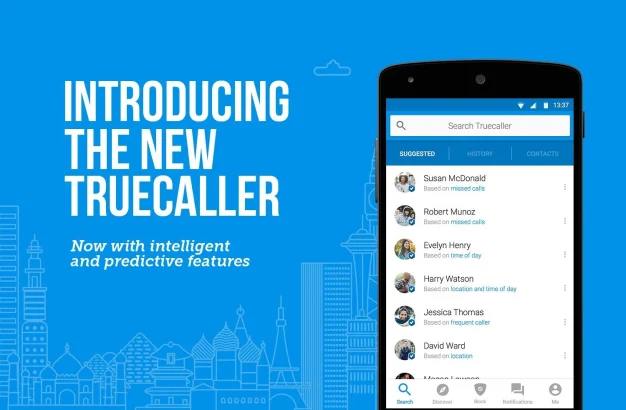 True caller anti-spam messaging app