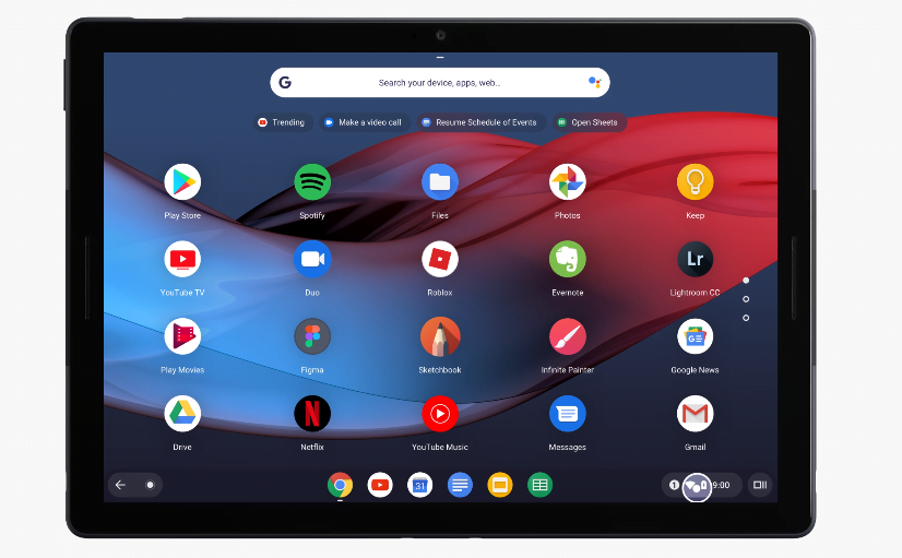 Image Of Google Pixel Slate Front View With Chrome Os Apps