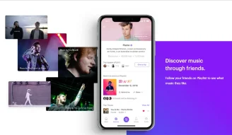 Playlist music app mockup featuring Ed Sheeran and Weekend