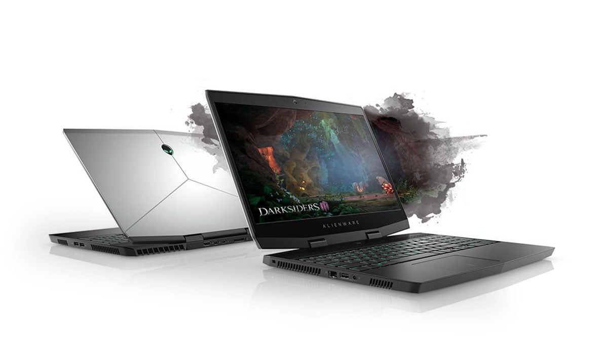 Image Contains Two Alienware M15 Silver White Color