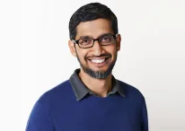 Google's CEO Sundar Pichai smiling portrait
