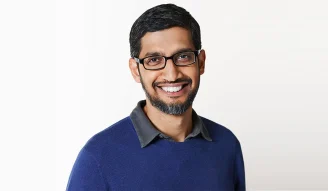 Google's CEO Sundar Pichai smiling portrait