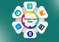 illustration showing weight loss apps