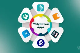 illustration showing weight loss apps