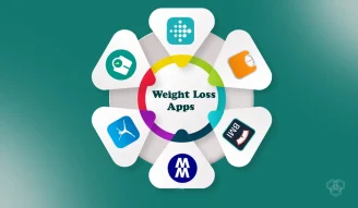 illustration showing weight loss apps