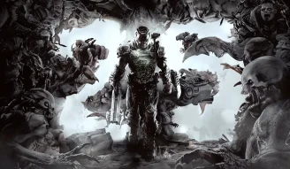 A screenshot from Doom game