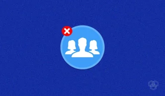 illustration contains Facebook groups icon representing ban of community group sales by the company