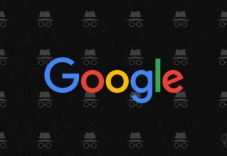 Image contains Google's logo with Incognito mode icon