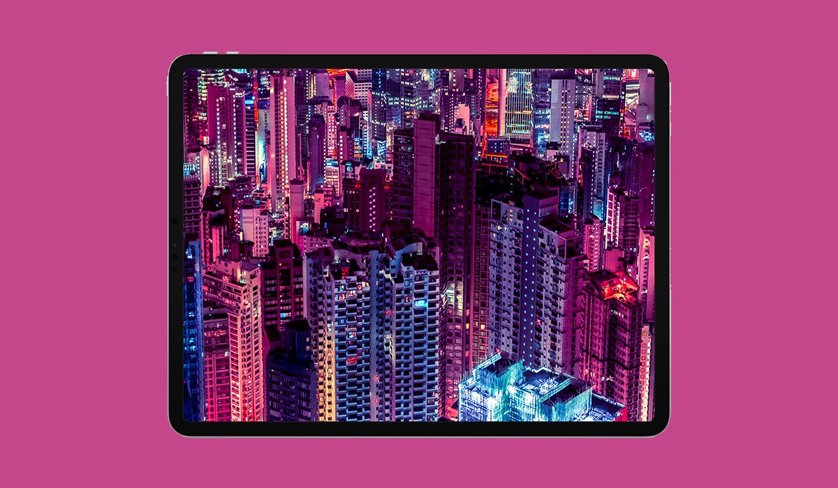 Ipad Pro 2018 With Purple Background