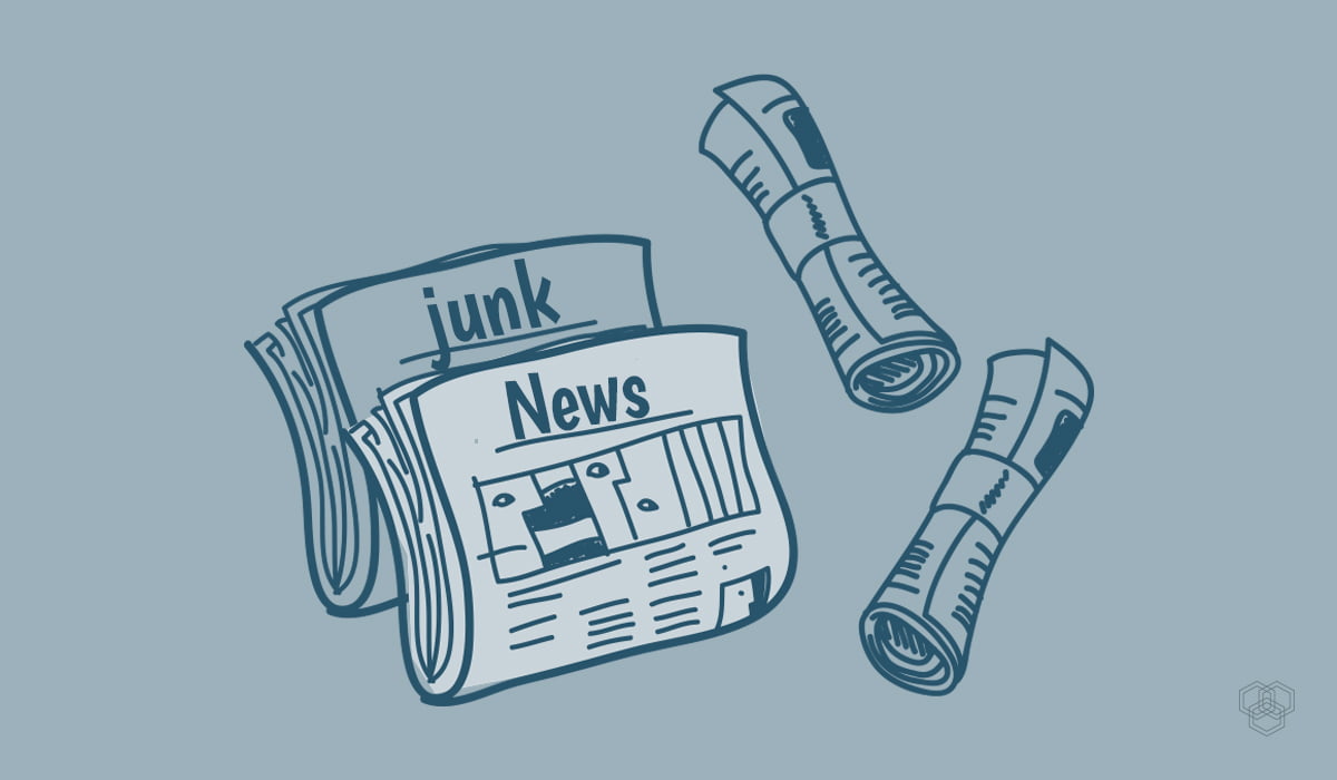 illustration contains newspaper, junk news