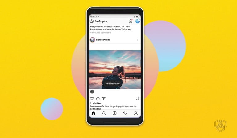 screenshot of instagram app in a phone