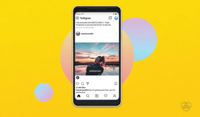 screenshot of instagram app in a phone