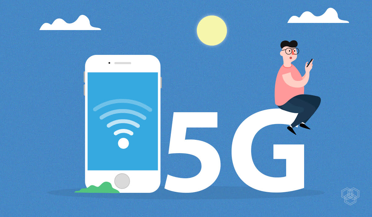 An illustration showing 5G