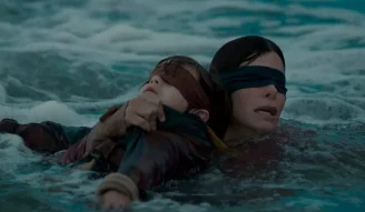 Scene from Bird Box on Netflix