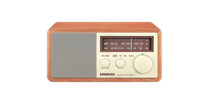 Sangean-WR-11-Wood-Cabinet-AMFM-Table-Top-Analog-Radio on Amazon