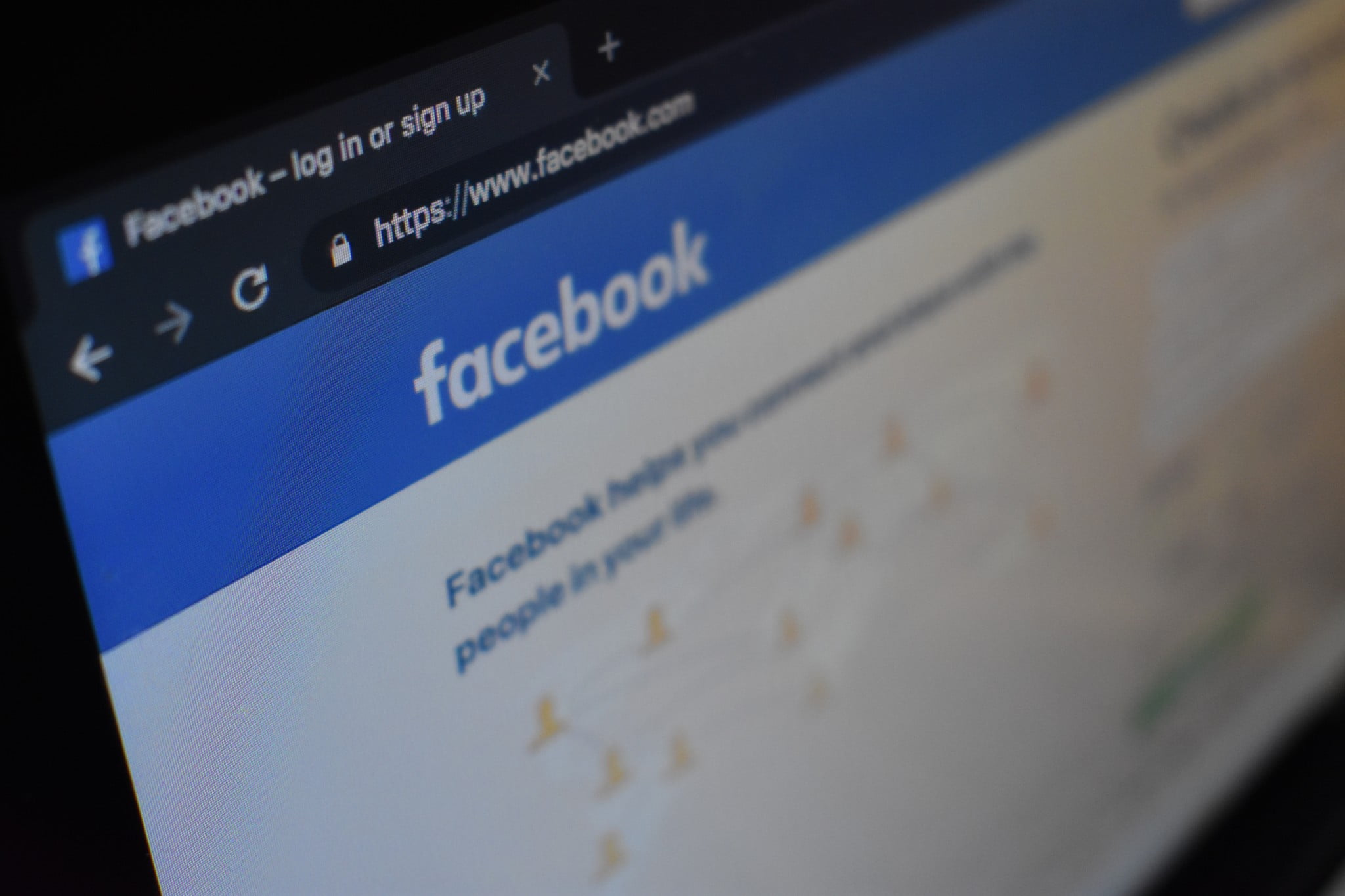 A computer screen with Facebook website open
