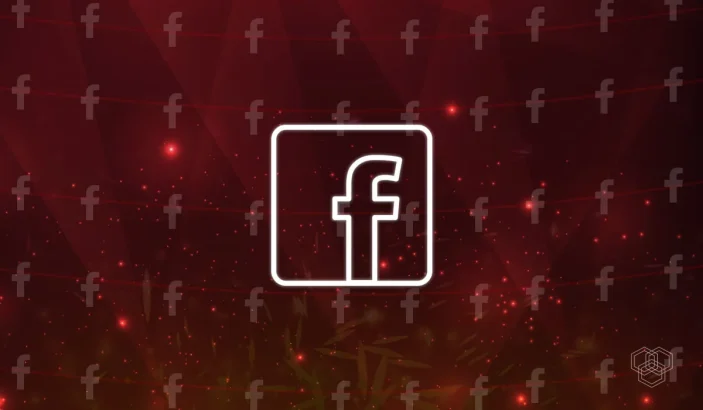 Facebook logo illustration with burn effect