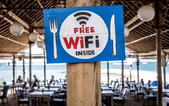 Free WiFi in a restaurant