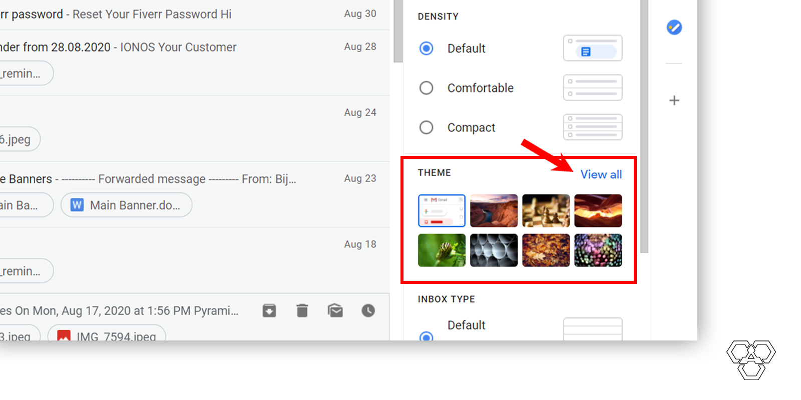 View All Themes Option In Gmail