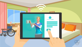 illustration of virtual care take part