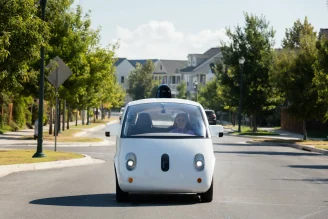 A picture of driverless car by Waymo