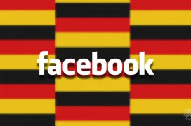facebook logo with germany flag in the background