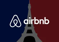 an image with paris eiffel tower and airbnb logo